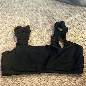 Carbon38 Black Ruffle Strap Bralette